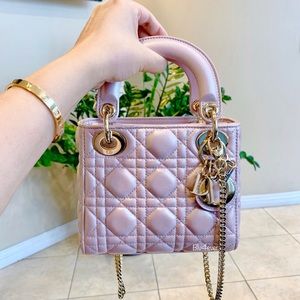 lady dior mini pearl pink